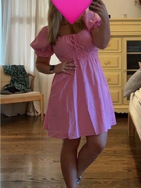 Copper Key Women's Pink Puff-Sleeve Summer Dress
